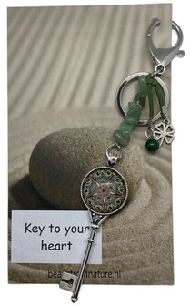 Tassenhanger Sleutel Key to your heart Jade