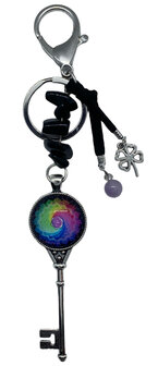 Tassenhanger Sleutel Key to your heart onyx