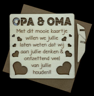 Opa &amp; Oma (houten wenskaart)