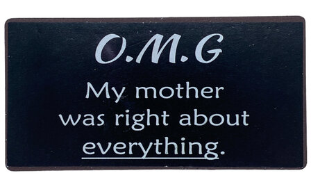 Magneet O.M.G. My mother was right about everything