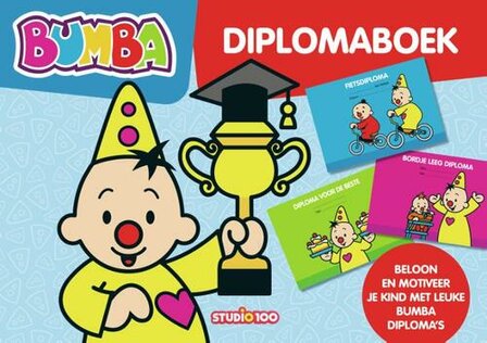 Bumba diploma boek met kleurrijke illustraties en diploma&#039;s