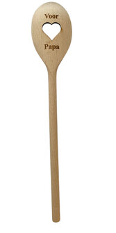 Pollepel voor papa &ndash; Houten pollepel met hartje voor papa