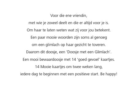 Bewaardoosje met positieve en inspirerende teksten voor vriendin