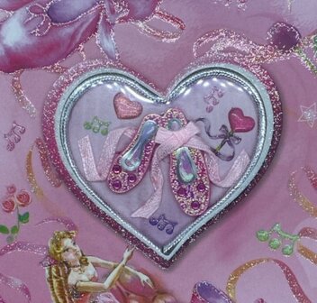 Notitieboek ballet op roze achtergrond met spitzen