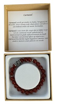 Armband met edelsteen carneool in luxe verpakking