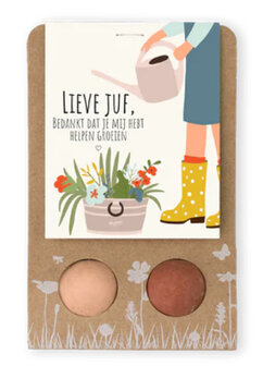 bloem bommetjes lieve juf cadeauverpakking