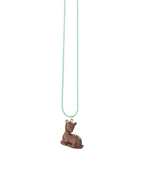  Kinder ketting met bruine hert hanger &ndash; fair trade
