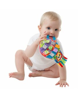 Bijtring baby met nopjes en zacht doekje