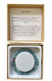 geschenkverpakking dames armband aquamarijn