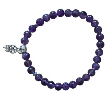dames armband met amethist en RVS dromenvanger