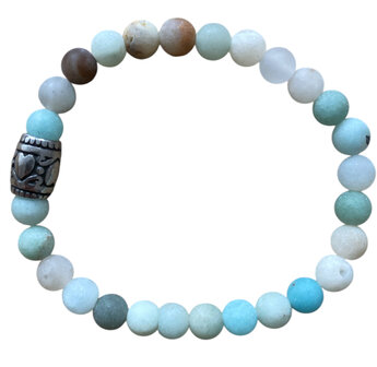 dames armband met amazoniet en basic kraal
