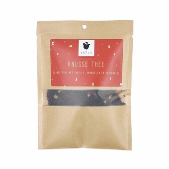 Losse thee met vanille, amandel en kruidnagel in cadeauverpakking