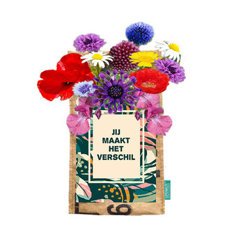 Hangtuintje Jij maakt het verschil met vlinderbloemen &ndash; Fairtrade en duurzaam