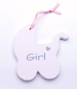 Girl, houten bordje