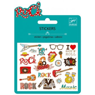 Voeg een vleugje rock &#039;n roll toe aan je creatieve projecten met onze Djeco Mini stickers Rock!  Deze leuke stickers breng