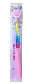 glitterpen met hondenpootje in geschenkverpakking