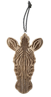 houten muurdecoratie zebra met ophangkoordje
