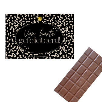 Chocolade reep Van Harte Gefeliciteerd in cadeauverpakking