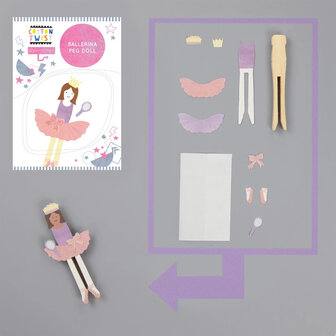 DOE-HET-ZELF ballerina pop set &ndash; creatief knutselpakket voor kinderen