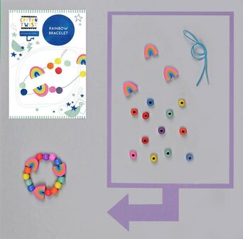 Kinder knutselpakket regenboog armband &ndash; FSC en milieuvriendelijk