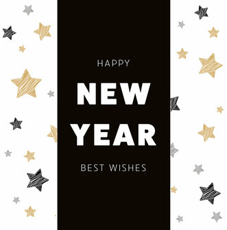 Chocolade reep Happy New Year Best Wishes in luxe geschenkverpakking