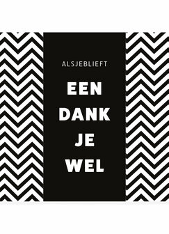 Close-up van de tekst &lsquo;Alsjeblieft een Dankjewel&rsquo; op chocolade reep