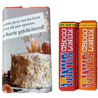 Tony&rsquo;s Chocolonely Van Harte Gefeliciteerd &ndash; chocolade verjaardag melk karamel zeezout