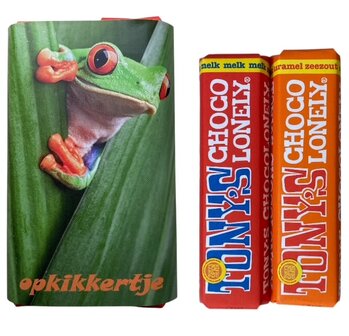 Opkikkertje Tony&rsquo;s Chocolonely chocolade cadeau per post