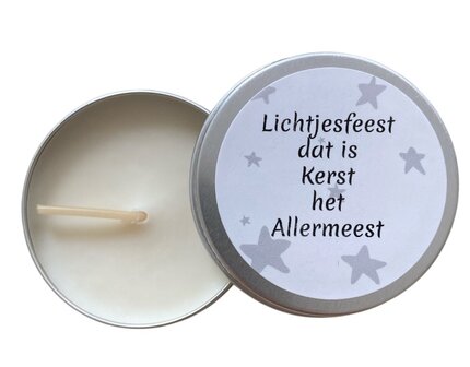 Handgegoten Lichtjesfeest kaars met kerstdecoratie
