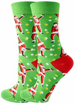 vrolijke kerstcadeau sokken met kerstmannetjes