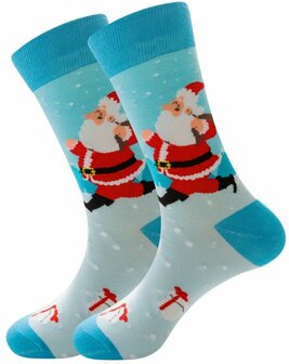 kerstsokken kerstman met cadeautjes ontwerp maat 38-45