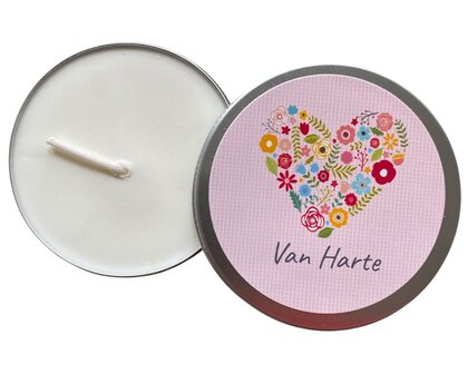 Kaars van Harte in een blikje