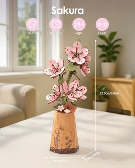roze houten bloesem bloem woondecoratie