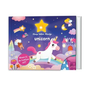Slaap lekker kleintje Unicorn boek met lichtjes