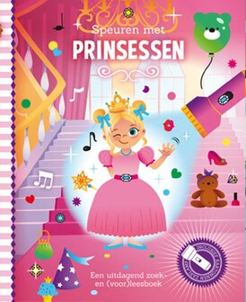 Hardcover van het kinderboek 'Speuren met Prinsessen' met ringband.