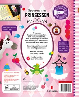 Achterkant van het Speuren met prinsessen kinderboek