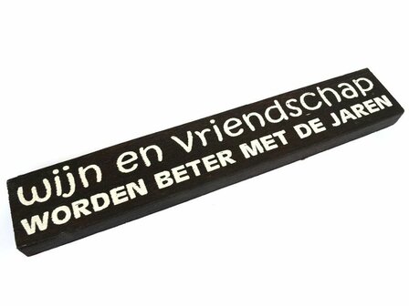 Wijn en vriendschap bordje