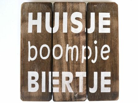 Huisje boompje biertje bord