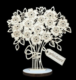 Bloemen decoratie gefeliciteerd hout