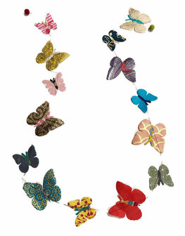 Eco-paper slinger met handgemaakte vlinders