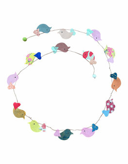 Eco paper slinger met handgemaakte vogeltjes