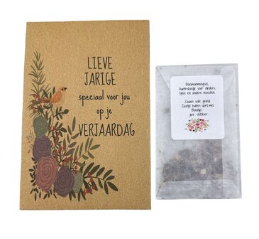 Lieve jarige bloemzaden cadeau