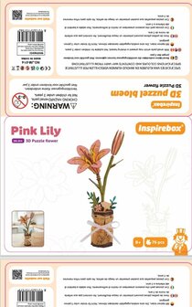 Creatief verjaardagscadeau houten modelbouw van een gekleurde lelie bloem