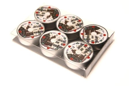 Waxinelichtjes Grachtenhuisjes
