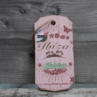 Zomerse houten Ibiza bordjes met leuke print