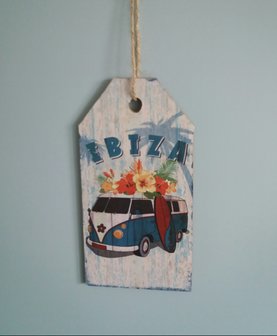 Zomerse houten Ibiza bordjes met leuke print