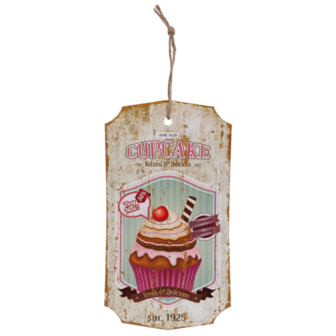 Cupcake houten bordje