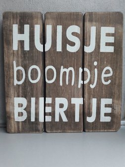 Houten bord, huisje boompje biertje