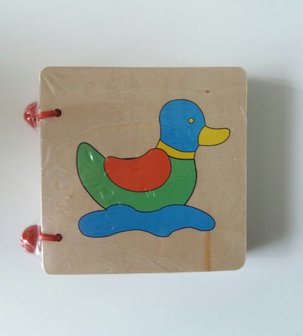 Houten prentenboekje dieren