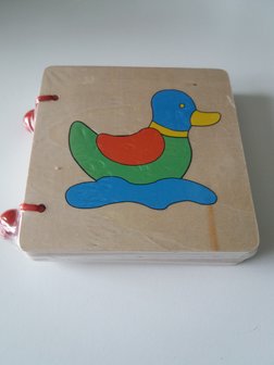 Houten prentenboekje dieren